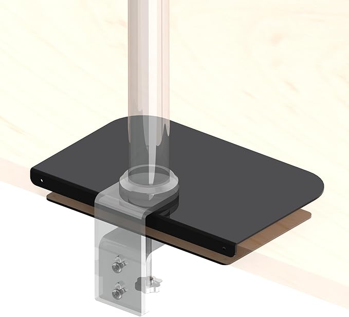 AEONS Steel Monitor Mount Reinforcement Plate for Thin, Glass and Other Fragile Tabletop, Steel Bracket Plate Fits Most Monitor Stand C Clamp Installation