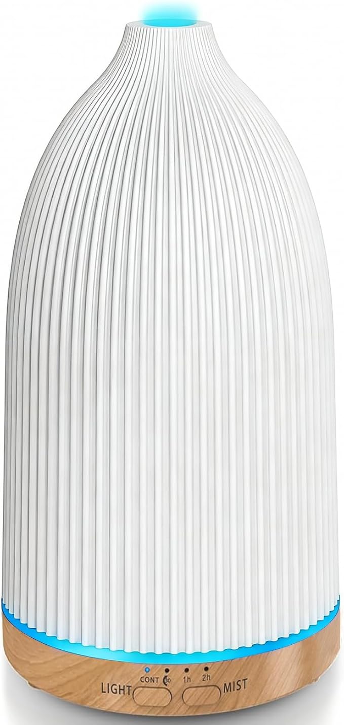 URPOWER 100ML Essential Oil Diffusers for Home, Ultrasonic Aromatherapy Diffuser with 7 Color Changing Lights, Timer & Auto Shut-Off, Scent Diffuser for Bedroom, Office, Yoga