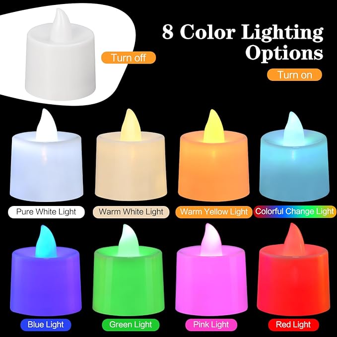KOABY 25 Pack Flameless Votive Candles, Last 8H+, Pure White Light, No Timer No Flickering