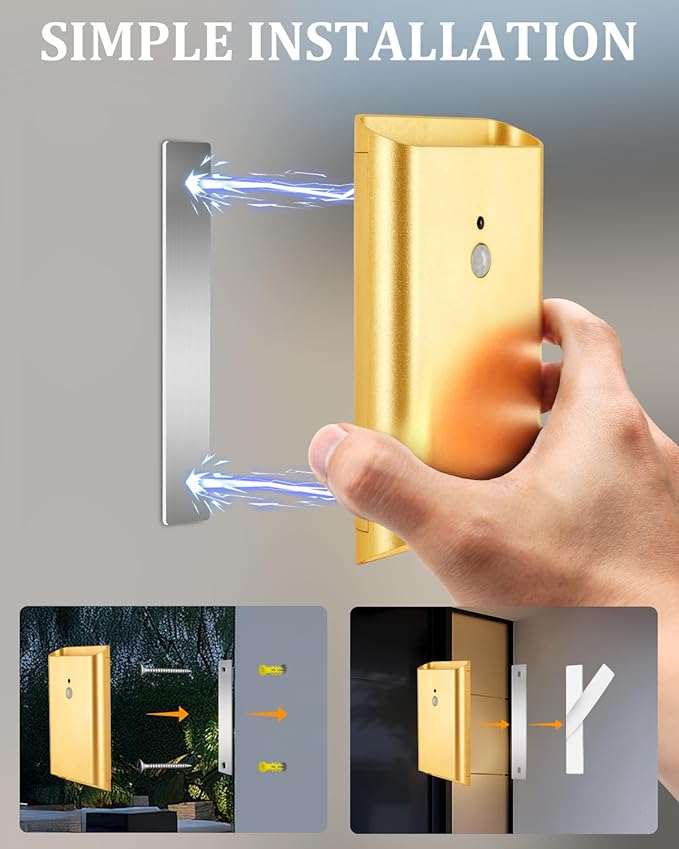 Wireless Adhesive Motion Sensor Wall Light with Remote, 6000mAh Battery Operated 300LM 3CCT Dimmable & Timer - Cordless Wall Sconce for Stair Hallway Bedroom Closet Gold for Renters Elderly Pet Owners