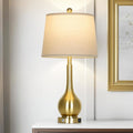 26" Gold Table Lamp for Living Room Single, Touch Control Bedroom Lamps for Nightstand, 3-Way Dimmable Bedside Lamp with USB A+C Port (1 Pack)