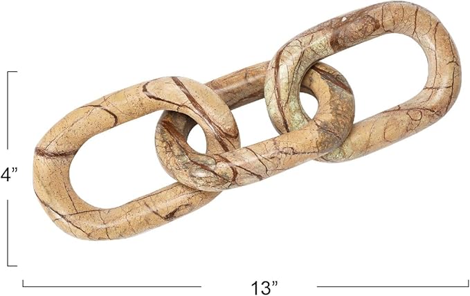 Bloomingville Decorative Marble Chain, Variegated Brown Tones