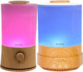 BlueHills Premium Set of Two Large 2000 ML and 2500 ML XL Essential Oil Diffusers Humidifier Combo for Large Room Home with LED Lights Great Gift – Value Pack of Wood Grain.