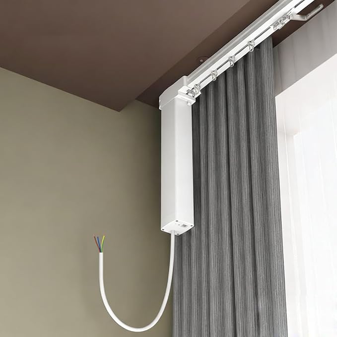 Pre-Assembled Motorized Curtain Track with Remote, 1.8N Automatic Curtain Opener System, Dry Contact Electric Curtains for Smart Home & Commercial Automation (4.0 meters (157.4 inches))