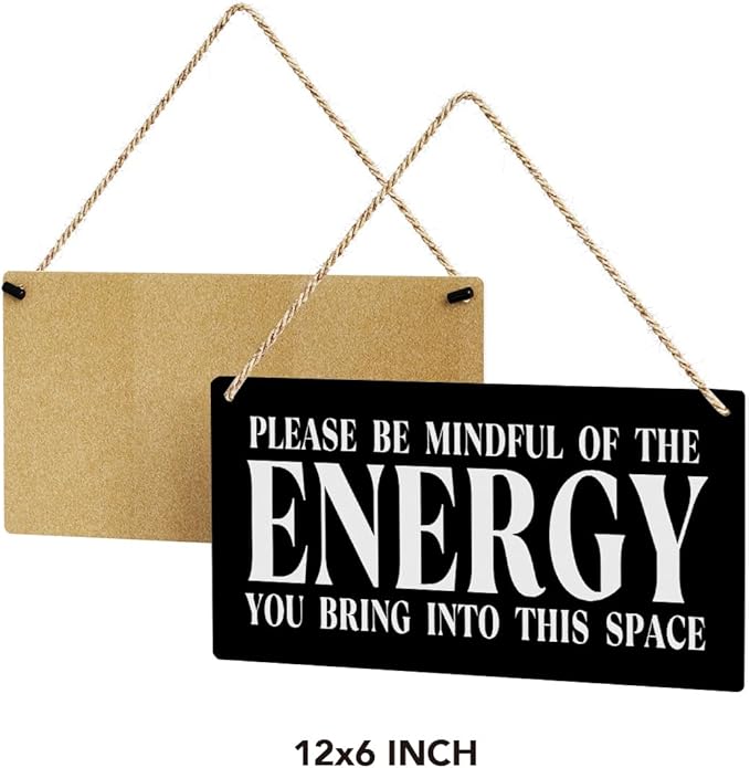 Black Spiritual Meditation Room Decor - Inspirational Spa Wall Decor Wood Plaque Sign - Positive Affirmations Hanging Door Sign for Home Office Yoga