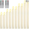 10 Pcs Flameless Taper Candles with Remote Battery Operated Taper Candles Include 6.5'' 7.7" 8.9" 10" 11.2" Fake LED Electric Candle Sticks for Valentine's Day Home Wedding Decor (Warm White)
