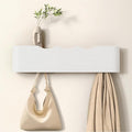 Coat Rack Wall Mount Entryway Organizer Modern Key Holder Wall Mount with Wooden Shelf Entryway Hooks for Bedroom Kitchen Hallway Bathroom for Hanging Coats Hats Dog Leashes Bags Towels
