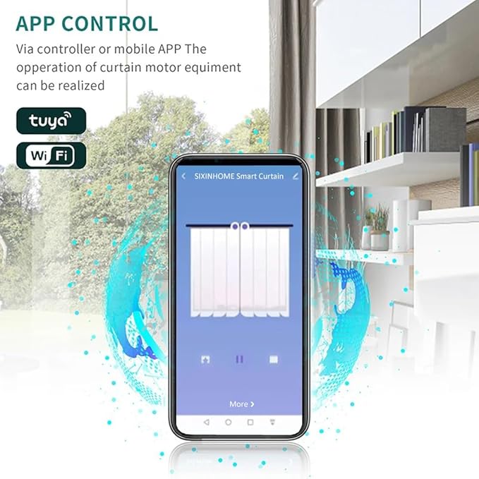 Smart Electric Curtain Track System, Motorized Curtains Rod with Remote, WiFi Automatic Curtain Opener Compatible with Alexa Google Home, Silent Brushless Motor 1.8N.m Torque (2 meters (78.7 inches))