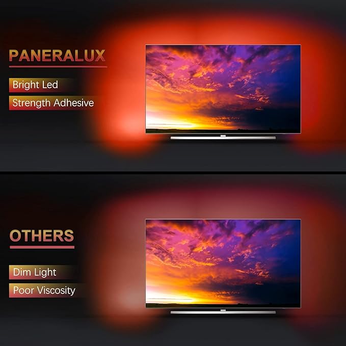Led Light for TV Backlight, 16.4ft/5m RGB+W Behind TV Bias Lighting,USB Powered Led Strip Lights for HDTV PC Computer,Music Sync & Timer,Gaming Room Bedroom Decor Immersive Home Theater