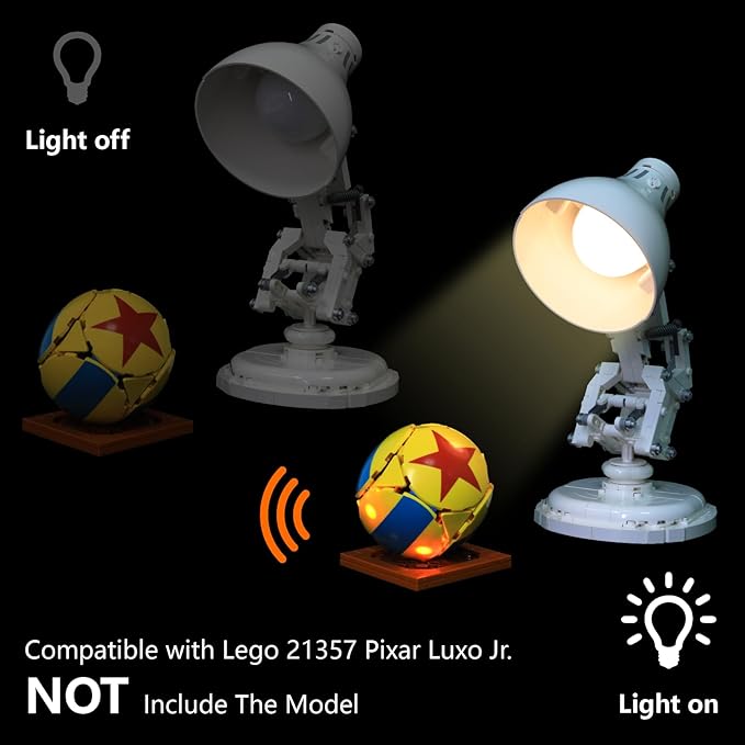 Smart Motion Sensor LED Light Kit for Lego 21357 Pixar Luxo Jr Lamp - Automatic Night Light with 9ft Activation, Lighting Compatible with Lego Building 21357, Creative Gift for Adults