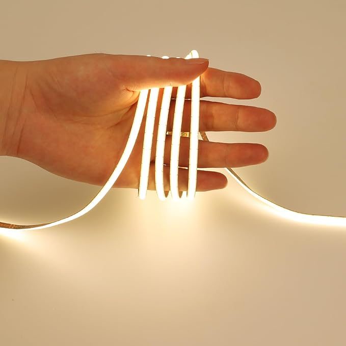 GOMING 5V COB USB LED Strip Light Natural White 4000K 5mm Width USB Powered 13.12ft/4M 400LEDs/M Flexible High Brightness IP20 Not Waterproof LED Tape Lights for DIY Decoration Lighting(2pcs x 6.6ft)