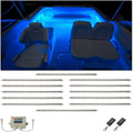 LEDGlow 12pc Million Color LED Boat Marine Deck & Cabin Accent Lighting Kit - 20" Waterproof Flexible Light Strips - Screw Cap Connectors with O-Rings - Includes Control Box & Wireless Remote