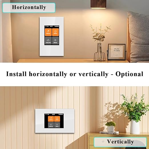 LANBON L8 LCD Smart Light Switch 4 Gang Single Pole,No Dim,Need Neutral Wire,Touch 2.4G WiFi Night Light Smart Switch Work with Alexa/Google Home,Mesh Network No Offline for Whole Smart Home, L8-HS4