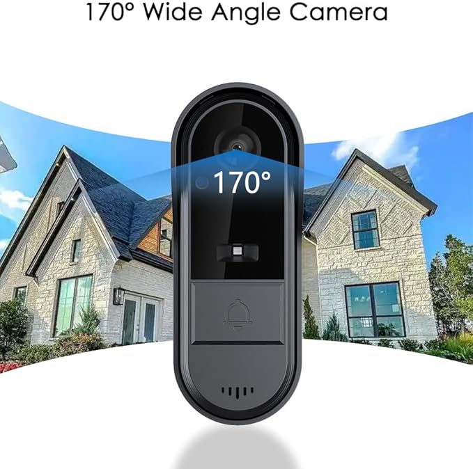 Doorbell Camera Wireless No Subscription with Monitor for Home/Apartment, Timbre con Camara 1080P No App/WiFi Needed, Video Intercom 2-Way Talk,Waterproof Door Bell with Recording & Night Vision