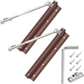 Automatic Door Self-Closing Hinge, Automatic Door Closer, Safety Spring Door Closer,Adjustable Catch Speed Closure,Top Latch Soft Close,Easy to Install,Stainless Steel with Force Arm,Screws and Wrench