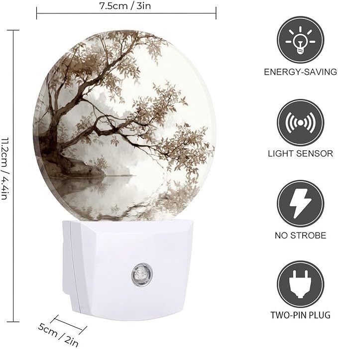 Night Lights Plug Into Wall, Misty Wash LED Smart Light Sensor Night Light Auto Dusk to Dawn for Hallway, Bedroom, Bathroom, Stairway
