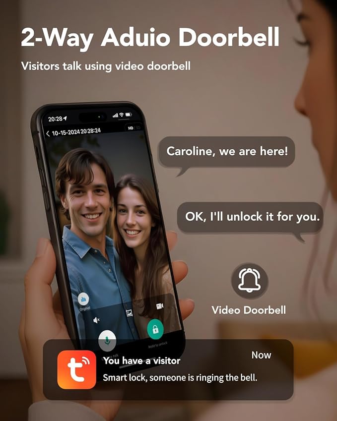 Devo G1 Video Smart Lock with Camera & Doorbell, 6-in-1 Fingerprint Keyless Entry Door Lock for Front Door, App Remote, Auto Locks, Wi-Fi Smart Deadbolt, Easy Install, Waterproof, Silver