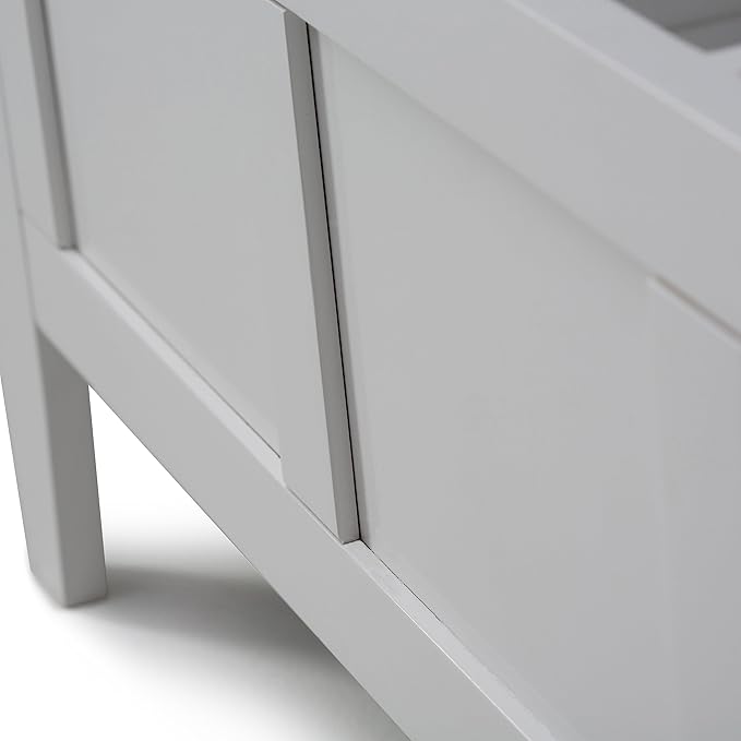 SIMPLIHOME Brooklyn Entryway Storage Bench - 48 inch Wide Solid Wood Hallway Bench in White, Contemporary Mudroom Bench for Entry or Foyer with Lift-Up Lid and Spacious Hidden Storage