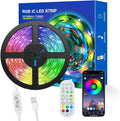 WS2812b Individually Addressable LED Strip 16.4FT 30Pixels/m TV Backlights Bluetooth APP Remote Control Music Sync USB 5V (Black PCB IP65, 16.4FT 150LEDS)