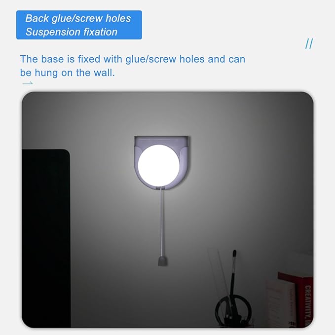 4 Pack Stick-Up Battery Operated Light Bulb, Wireless LED Closet Light Bulb, Self Adhesive Wall Mounted Light Fixture with Pull Chain for Cabinet Bedroom Living Room Kitchen, Milk White Cover
