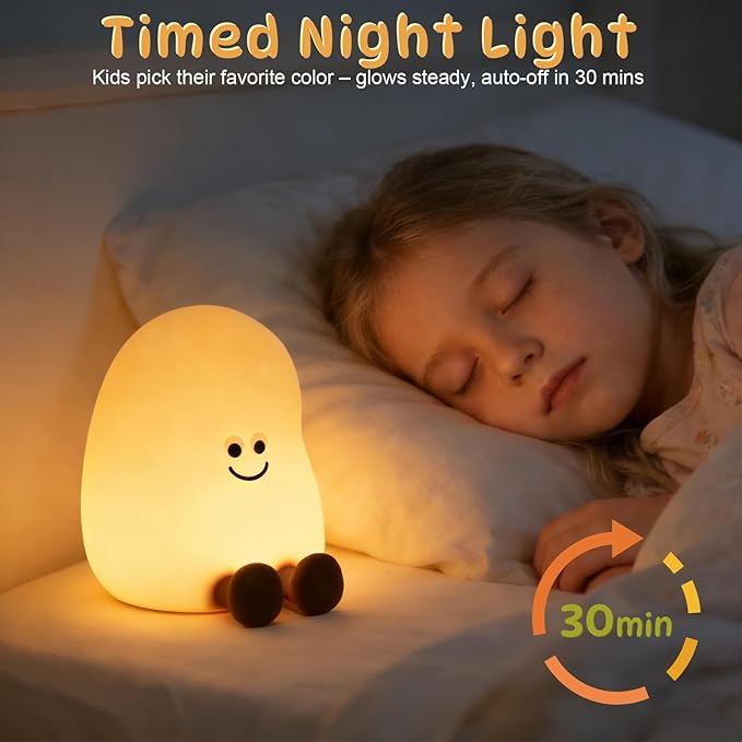 Potato Night Light for Kids, 7 Color Changing Soft Silicone Night Light, Touch Dimmable Lamp with 3 Brightness, Rechargeable Bedside Lamp with Timer, Cute Desk Decor Gift for Toddler Boy Girl (Potato)