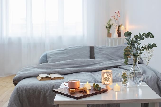 KOABY 25 Pack Flameless Votive Candles, Last 8H+, Warm White Light, No Timer No Flickering
