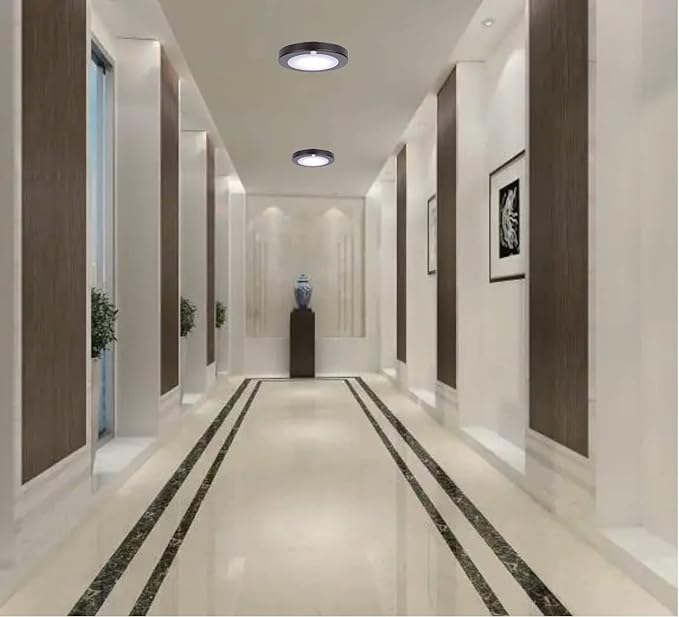 LIT-PaTH LED Flush Mount Ceiling Light, Closet Lighting Fixture with Motion Sensor, 10.5W, 700 Lumen, 6.2 Inch, Anti-Rust Galvanized Housing, Bronze Finish 3000K 4-Pack