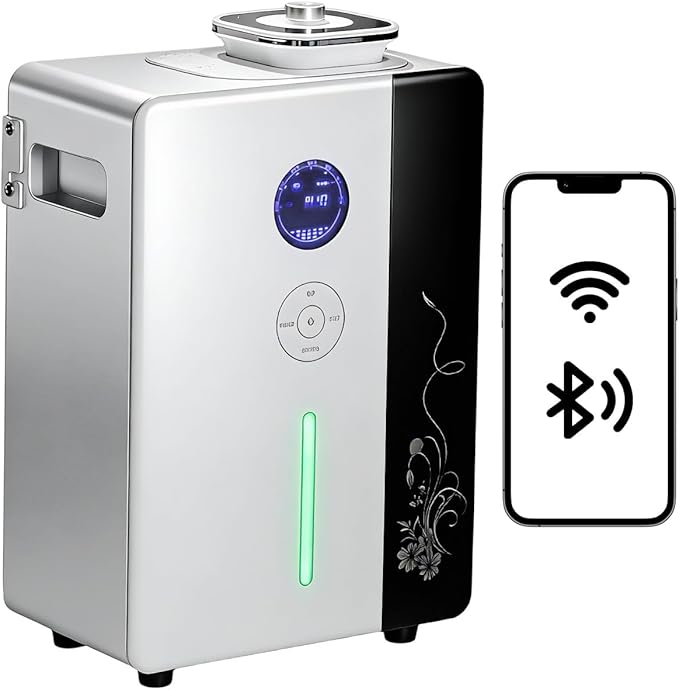 Waterless Diffuser HVAC Scent Diffuser - WiFi & APP & Touch Screen Control 4000 Sq.Ft Coverage - 800ML Essential Oil Diffusers Long Lasting Aroma for Whole House,Office,Hotel,Spa