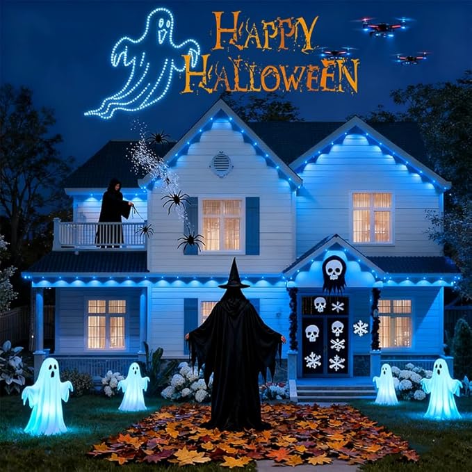 Permanent Outdoor Lights,Smart Outdoor Christmas Lights 24V with IC+RGB 20 LED, IP67 Waterproof Eaves Lighting with 213 Modes for Holiday,Party, Daily, APP/Remote Control
