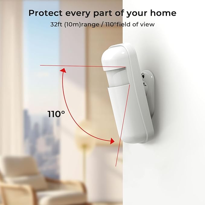 PGST Home Security Systems for House, Wireless Home Security Alarm System, Door/Window Sensor Motion Sensors with App Alert, WiFi+GSM 4G Home Alarm System No Subscription（103-A）