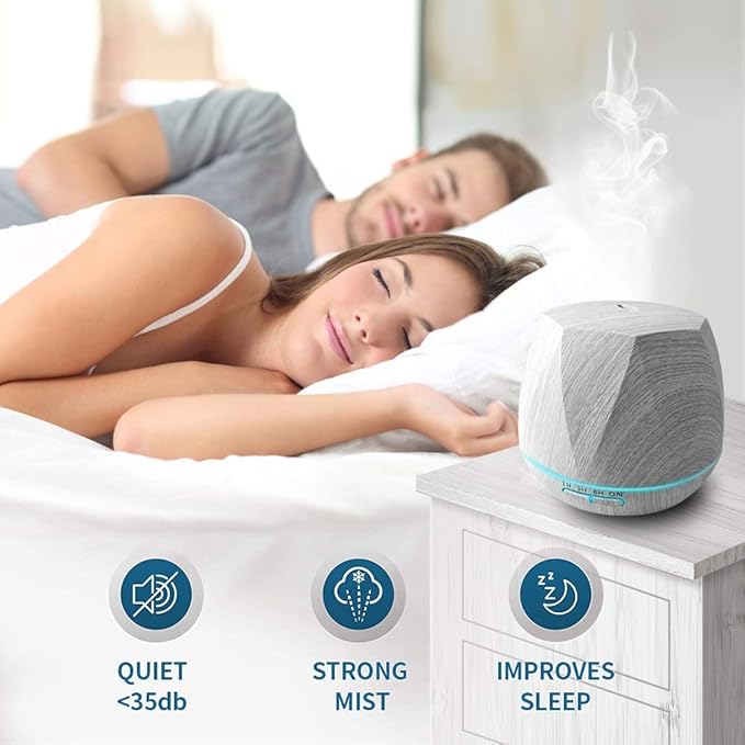 Aromatherapy Essential Oil Diffuser 550ml Ultrasonic Diffusers Cool Mist Air Humidifier with Remote Control 7 Colors LED Lights and Waterless Auto Shut-Off Timer for Home Bedroom Room Office