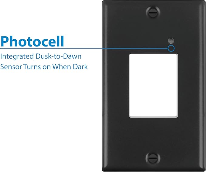 NICOR Lighting STP2 Frosted Black LED Step Light with Photocell (STP2F120BKPC)