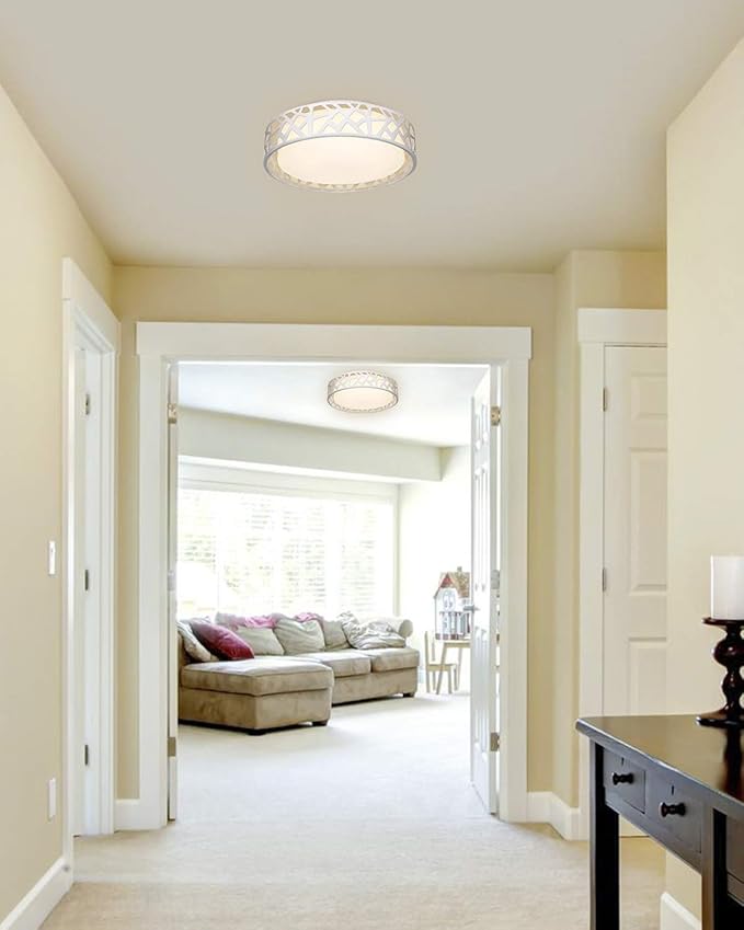 Flush Mount Ceiling Light Fixture,24W 1600 Lumens LED Ceiling Lights, Dimmable 3000K Warm White Light Fixtures Ceiling Mount for Bedroom, Kitchen, Hallway, Stairways