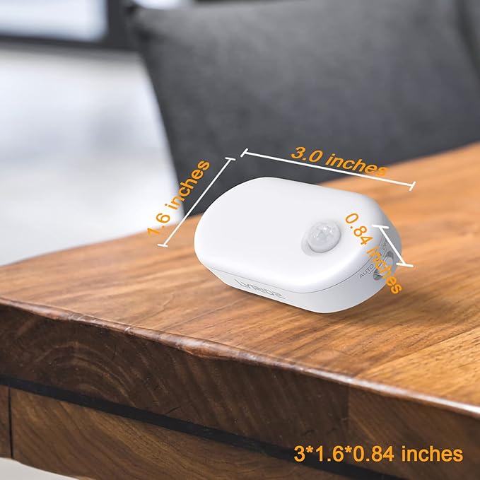 Lyridz 120LM Ultra Bright Plug-in Motion Sensor Night Light, Stepless Dimmable LED Nightlight, Always-On and Auto-Off, for Hallway, Stairs, Bathroom, Bedroom, Garage, Amber (2-Pack)