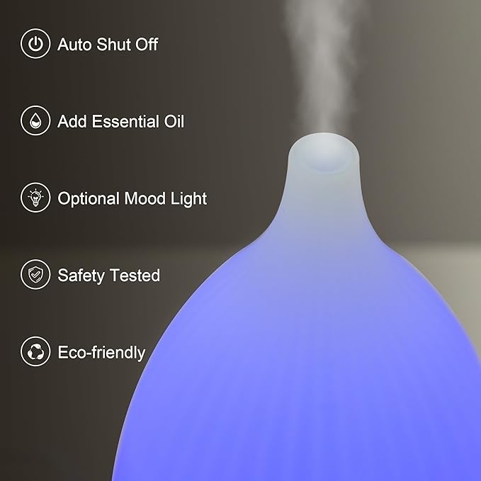 Essential Oil Diffuser with Humidifying, Aromatherapy Diffuser for Essential Oils Large Rooms, 7 LED Colors 3 Mist Modes Quiet Operation Auto-Off & Waterless Protection for Home & Office