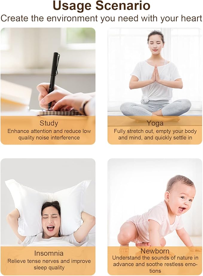 White Noise Diffuser, Aromatherapy Humidifier with 8 Nature Sounds and Ambient Lights, Simulation Aromatherapy Diffuser, 200ml Water Tank, Ideal Decor Gifts, for