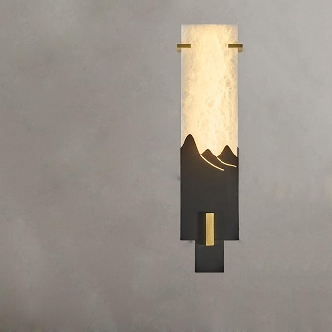 Wall Lights Chinese Style Marble Wall Lamp, Zen Bedroom Bedside Lamp, Luxury Living Room Background Wall Lamp Interior Lighting Fixtures Wall Sconce