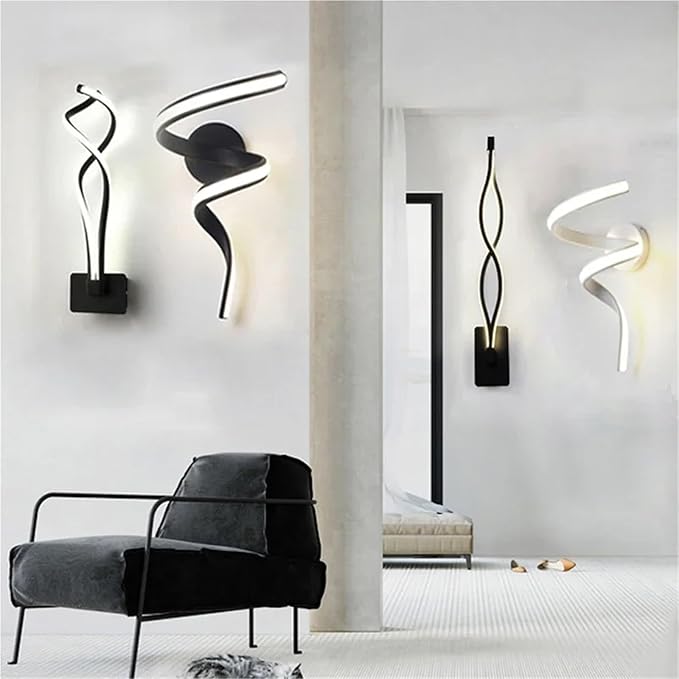 Modern Minimalist LED Wall Lamp Home Indoor Decor Wall Sconce for Living Room Bedroom Bedside Lustres Backgroud Light Decoration(Cool White,A-White)