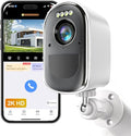 Cameras for Home Security, 2K Security Cameras Wireless Outdoor with Motion Detect & Color Night Vision, Security Camera Support SD/Cloud Storage, Outdoor Camera Battery Operated Waterproof
