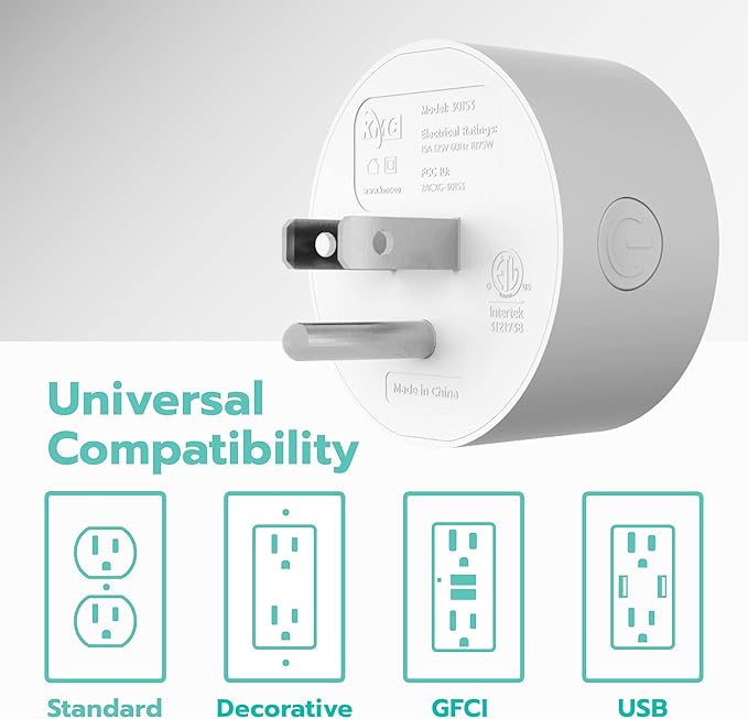 KMC Smart Plug Mini 4-Pack, Wi-Fi Outlets for Smart Home, Remote Control Lights and Devices from Anywhere, No Hub Required, ETL Certified, Works with Alexa and Google Home