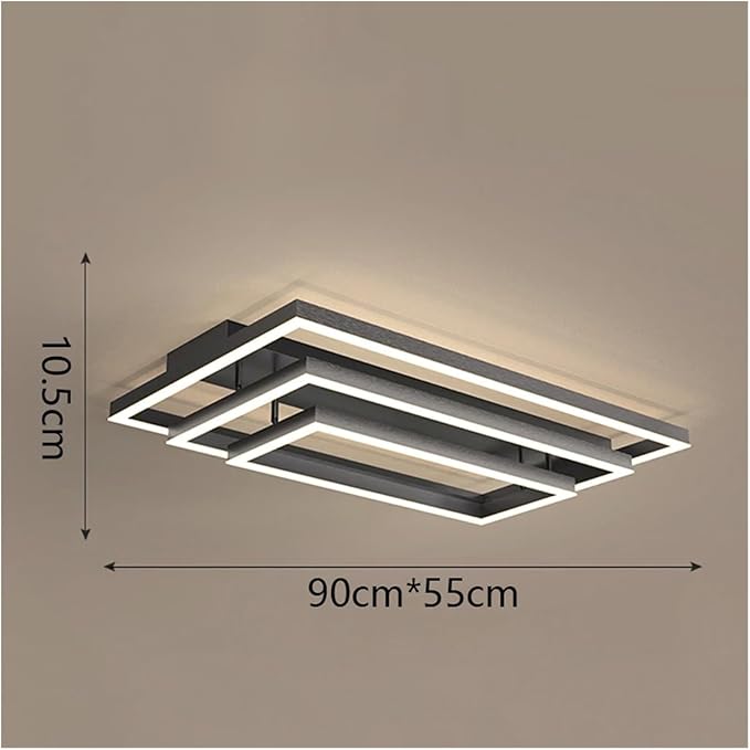 Nordic Home Decoration Salon Bedroom Decor Smart Led Lamp Lights for Room Dimmable Ceiling Light Indoor Lighting Minimalist Design(Warm White,Black 3layers)