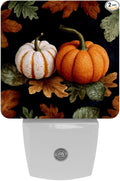 2 pcs Thanksgiving Pumpkins a (3) Plug in Dimmable Led Night Light with Auto Dusk to Dawn Sensor, Soft Nightlights for Hallway,Bedroom, Kids Room, Kitchen, Stairway
