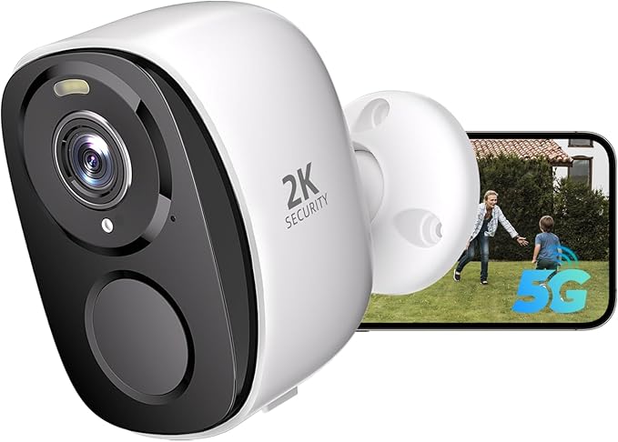 5G/2.4GHz WiFi Security Cameras Wireless Outdoor,2K Battery Home Security Camera with AI Detection,Siren, Surveillance Indoor Home Camera, Color Night Vision,2-Way Talk,IP65, Cloud/SD, Works Alexa