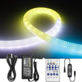 32.8FT WS2811 360 Degree Round Reticulate Super-Bright Neon LED Strip with Controller,RGB Nylon Flexible Dream Colorful Christmas Rope Light,Bedroom Indoor Outdoor Decoration,DC12V
