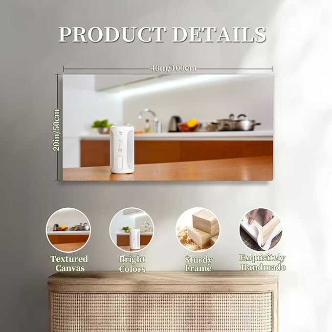 Wibinuki Wall Art Wall Decor Wall Paintings Innovion, Smart wireless speaker on table home close-up blurred for Living Room Bedroom Bathroom Home Decor Can Be Hung Directly 20"x 40"