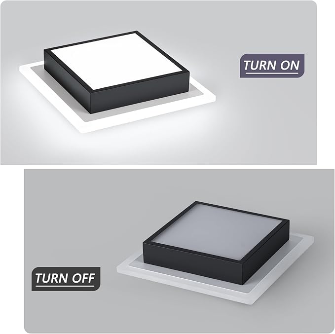 Modern LED Ceiling Light, Kitchen Ceiling Light, 6000K Cold White Flush Mount Ceiling Lamp, Square Hallway Lighting Fixtures for Living Room Bedroom Bathroom Kitchen