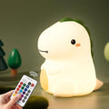 Dinosaur Kids Night Light, 16 Colors Silicone Nursery Touch Lamp, 3 Level Dimmable Squishy Nightlight, Cute Touch Bedside Lamp, Rechargeable Dino Room Decor Gifts for Baby Toddler Boys Girls