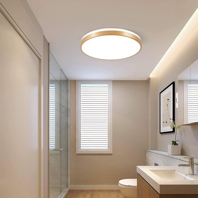 HOREVO RGB Flush Mount Light Fixture with Bluetooth Speaker, 24W Dimmable Brushed Nickel LED Ceiling Light for Bedroom, Living Room, Kid's Rooms, Kitchen, Hallway (Need Wired)