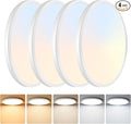 Brightever 9 Inch Flush Mount LED Ceiling Light Fixture, 5-in-1 CCT 2700K/3000K/4000K/5000K/6500K Selectable, 180W Equivalent, 2200LM Super Slim 18W LED Ceiling Lights for Living Room, Porch, 4 Packs