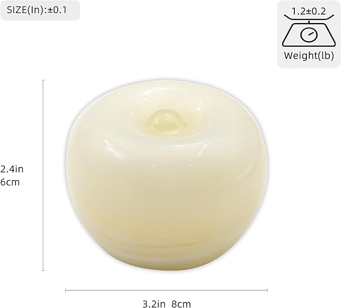 Marble Lamp Night Light Touch Bedside Table Lamp for Bedroom,Type-C Rechargeable Small Desk Bedside Small Lamps,Eye Caring Dimmable LED Ambient lamp (Apple（3.1 * 3.1 * 2.3in）)